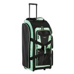 Travelers Club Xpedition 30 Inch Multi-Pocket Upright Rolling Duffel Bag, Seafoam, 30" Suitcase