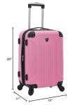 Travelers Club Chicago Hardside Expandable Spinner Luggages, Hot Pink, 20" Carry-On, HS-20720-EX-690N