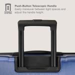 U.S. Traveler Boren Polycarbonate Hardside Rugged Travel Suitcase Luggage with 8 Spinner Wheels, Aluminum Handle, Navy, Checked-Large 30-Inch