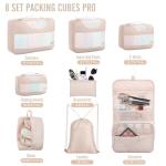 Veken 8 Set Packing Cubes for Travel, Beach Vacation Essentials Accessories for Cruise Ship, Suitcase Organizer Bags for Luggage with Hanging Toiletry & Shoe Bag, Birthday Gifts for Women Mom Her