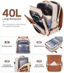 UKEIN Luggage Sets 3 Piece, Carry On Luggage 20 Inch With Spinner Wheels,PC Hardside Suitcase Set with TSA Lock,Durable Carry On Suitcase With Travel Backpack for Men (Beige, 3 piece set (20inch))