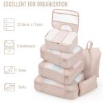 Veken 8 Set Packing Cubes for Travel, Beach Vacation Essentials Accessories for Cruise Ship, Suitcase Organizer Bags for Luggage with Hanging Toiletry & Shoe Bag, Birthday Gifts for Women Mom Her