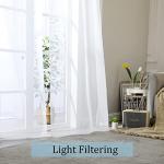 OWENIE White Sheer Curtains 84 inches Long 2 Panels Set, Sheer White Curtains for Living Room/Bedroom, Rod Pocket Voile Sheer Panel Drapes, 2pcs, Each 42" W x 84" L