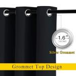 NICETOWN Black Out Curtains for Bedroom 84 inches Long - Light Reducing Thermal Insulated Solid Grommet Curtains/Panels/Drapes for Living Room (Set of 2, W52 x L84)
