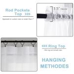 OWENIE White Sheer Curtains 84 inches Long 2 Panels Set, Sheer White Curtains for Living Room/Bedroom, Rod Pocket Voile Sheer Panel Drapes, 2pcs, Each 42" W x 84" L