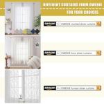 OWENIE White Sheer Curtains 84 inches Long 2 Panels Set, Sheer White Curtains for Living Room/Bedroom, Rod Pocket Voile Sheer Panel Drapes, 2pcs, Each 42" W x 84" L