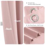 MIULEE Baby Pink Blackout Curtains for Girls Bedroom Living Room 63 Inches Long 2 Panels, Nursery Thermal Insulated Room Darkening Drapes Solid Grommet Top Noise Reducing Window Curtains 40x63 Inch