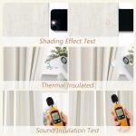 Cream Linen Blackout Curtains 84 Inch Length 2 Panels Set for Living Room Bedroom Back Tab Thermal Insulated 100% Black Out Linen Drapes Room Darkening Window Curtains 84 Inches Long Ivory Natural