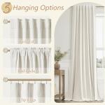 Cream Linen Blackout Curtains 84 Inch Length 2 Panels Set for Living Room Bedroom Back Tab Thermal Insulated 100% Black Out Linen Drapes Room Darkening Window Curtains 84 Inches Long Ivory Natural