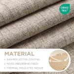 Joydeco Blackout Curtains for Bedroom - Natural Linen Curtains 52" W x 84" L (Pack of 2), Thermal Insulated 100% Blackout 2 Panels Linen Rod Pocket & Back Tabs Light Blocking Drapes for Living Room