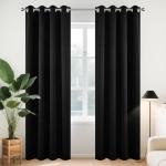 Joydeco 84 Inch Blackout Curtains for Bedroom - Thermal Insulated Room Darkening Light Blocking Curtains with Grommets, Noise Reducing & Wrinkle-Free Drapes for Living Room Windows, 2 Panels