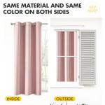 MIULEE Baby Pink Blackout Curtains for Girls Bedroom Living Room 63 Inches Long 2 Panels, Nursery Thermal Insulated Room Darkening Drapes Solid Grommet Top Noise Reducing Window Curtains 40x63 Inch