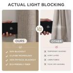 Joydeco Blackout Curtains for Bedroom - Natural Linen Curtains 52" W x 84" L (Pack of 2), Thermal Insulated 100% Blackout 2 Panels Linen Rod Pocket & Back Tabs Light Blocking Drapes for Living Room