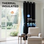 Joydeco 84 Inch Blackout Curtains for Bedroom - Thermal Insulated Room Darkening Light Blocking Curtains with Grommets, Noise Reducing & Wrinkle-Free Drapes for Living Room Windows, 2 Panels