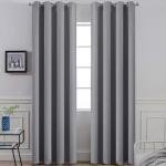 Yakamok Room Darkening Gray Blackout Curtains, Light Blocking Thermal Insulated Grommet Drapes for Bedroom Living Room, 52W x 84L, Grey Curtains, 2 Panels, 2 Tie Backs Included