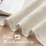 H.VERSAILTEX Natural Linen Sheer Curtains Flax Linen Blended Curtain Panels Living Room Sheer Curtains 84 inches Long 2 Panels, Nickel Grommet Semitransparent Semi-Sheer Soft Privacy Drapes, Natural