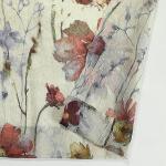 OWENIE Crushed Sheer Curtains 63 Inches Length 2 Panels Set, Sheer Floral Curtians with printed Design, Printing Drapes on Sheers for Living Room, Rod Pocket Light Filtering Window Sheers 42" W x 63"L