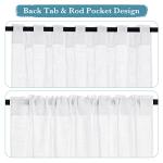 RYB HOME Linen Sheer Curtains for Living Room Textured Semi Sheer Curtains Large Window Treatment for Bedroom Patio Door, White, 52 inch Width x 108 inch Length, 2 Panels