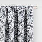 ECLIPSE Benchley Mid Century Modern Blackout Thermal Rod Pocket Window Curtains for Bedroom or Living Room (1 Panel), 37 in x 95 in, Charcoal