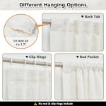 MYSKY HOME Linen Curtains for Living Room, Natural Semi Sheer Curtains & Drapes 84 inches Length 2 Panels Set Farmhouse Country Boho Style Back Tab Draperies for Sliding Glass Door, 50" Wide, Linen