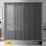 Pairs to Go Victoria Voile Modern Sheer Rod Pocket Window Curtains for Living Room (2 Panels), 59 x 84 in, White