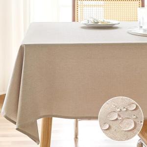 AUSSPVOCT Textured Polyester Tablecloth Rectangle 52x70 Waterproof Spill-Proof Wipeable Table Cloth Wrinkle Free Dining Table Cover for Birthday Farmhouse Spring Tablecloths Up to 36‘'X54''