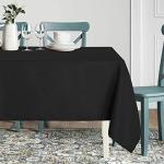 sancua Rectangle Tablecloth - 60 x 84 Inch - Stain and Wrinkle Resistant Washable Polyester Table Cloth, Decorative Fabric Table Cover for Dining Tables, Buffet Parties and Camping, Black
