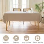 AUSSPVOCT Textured Polyester Tablecloth Rectangle 52x70 Waterproof Spill-Proof Wipeable Table Cloth Wrinkle Free Dining Table Cover for Birthday Farmhouse Spring Tablecloths Up to 36‘'X54''