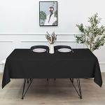 sancua Rectangle Tablecloth - 60 x 84 Inch - Stain and Wrinkle Resistant Washable Polyester Table Cloth, Decorative Fabric Table Cover for Dining Tables, Buffet Parties and Camping, Black