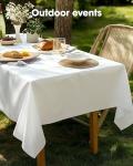 Pureegg Plastic Table Cloth Disposable 10 Pack, 54 x 108 Inch Table Cloths, Party, Picnic, Wedding, Decorative Tablecloths, Rectangle, White Plastic Cover, Leakproof & Sturdy, White
