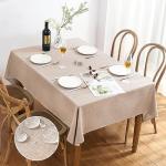 AUSSPVOCT Textured Polyester Tablecloth Rectangle 52x70 Waterproof Spill-Proof Wipeable Table Cloth Wrinkle Free Dining Table Cover for Birthday Farmhouse Spring Tablecloths Up to 36‘'X54''