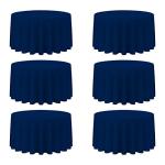 BRILLMAX 6 Pack Navy Blue Round Tablecloths 120 Inch - Circle Bulk Linen Polyester Fabric Washable Table Cloth Covers for Wedding Reception Banquet Birthday Party Buffet Restaurant