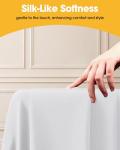 Niuara White Fabric Rectangle Table Cloth - 6 Pack, 60" × 102" Washable Tablecloth for 5FT Tables, Wrinkle-Resistant & Heat-Proof Table Cover for Weddings, Dinners & Parties