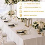 WIGENIUS 6 Pack White Table Cloth Rectangle Tablecloths 60X102 Inch,Polyester Table Cloth for 6 Foot Rectangle Tables,Wrinkle Resistant Washable Fabric Table Covers for Party,Wedding Banquet