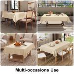 Smiry Rectangle Table Cloth, Waterproof Heavy Duty Vinyl Tablecloths, Wipeable Washable Table Cover for Kitchen and Dining Room (Beige, 60" X 84")