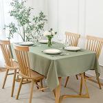 maxmill Rectangle Slubby Textured Tablecloth Waterproof Spillproof Wrinkle Free Table Cloth, Kitchen Dining Room Decoration, Fabric Table Cover for Holiday Party Dinner, 52 x 70 Inch, Sage Green