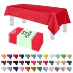 Grandipity 12 Pack Premium Disposable Plastic Tablecloth 54 Inch. x 108 Inch. Decorative Rectangle Table Cover - Red