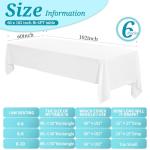 6 Pack Tablecloth 60 x102 inch Polyester Table Cloth for 6 Foot Rectangle Tables,Stain and Wrinkle Resistant Washable Fabric Table Covers Polyester White Table Clothes for Wedding,Party,Banquet