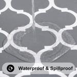 Smiry Rectangle Table Cloth, Waterproof Vinyl Tablecloths with Flannel Backing for Rectangle Tables, Wipeable Spillproof Plastic Tablecloth for Dining, Camping, Indoor and Outdoor (60"x84", Grey)