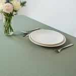 maxmill Rectangle Slubby Textured Tablecloth Waterproof Spillproof Wrinkle Free Table Cloth, Kitchen Dining Room Decoration, Fabric Table Cover for Holiday Party Dinner, 52 x 70 Inch, Sage Green