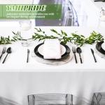 6 Pack Tablecloth 60 x102 inch Polyester Table Cloth for 6 Foot Rectangle Tables,Stain and Wrinkle Resistant Washable Fabric Table Covers Polyester White Table Clothes for Wedding,Party,Banquet
