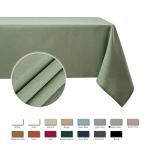 maxmill Rectangle Slubby Textured Tablecloth Waterproof Spillproof Wrinkle Free Table Cloth, Kitchen Dining Room Decoration, Fabric Table Cover for Holiday Party Dinner, 52 x 70 Inch, Sage Green