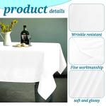 6 Pack Tablecloth 60 x102 inch Polyester Table Cloth for 6 Foot Rectangle Tables,Stain and Wrinkle Resistant Washable Fabric Table Covers Polyester White Table Clothes for Wedding,Party,Banquet