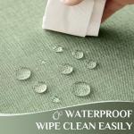 Softalker Outdoor Linen Textured Rectangle Tablecloth, Waterproof Wipeable Farmhouse Burlap Table Cloth, Stain Resistant Table Covers for Kitchen Dining Holiday Party (52 x 70, Sage Green)
