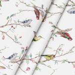Horaldaily Spring Summer Tablecloth 60x84 Inch Rectangular, Birds Branch Floral Table Cover for Party Picnic Dinner Decor