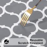 Smiry Rectangle Table Cloth, Waterproof Vinyl Tablecloths with Flannel Backing for Rectangle Tables, Wipeable Spillproof Plastic Tablecloth for Dining, Camping, Indoor and Outdoor (60"x84", Grey)