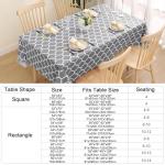 Smiry Rectangle Table Cloth, Waterproof Vinyl Tablecloths with Flannel Backing for Rectangle Tables, Wipeable Spillproof Plastic Tablecloth for Dining, Camping, Indoor and Outdoor (60"x84", Grey)