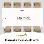 Exquisite 12-Pack Premium Plastic Tablecloth 54 Inch. x 108 Inch. Rectangle Table Cover-White