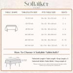 Softalker Outdoor Linen Textured Rectangle Tablecloth, Waterproof Wipeable Farmhouse Burlap Table Cloth, Stain Resistant Table Covers for Kitchen Dining Holiday Party (52 x 70, Sage Green)