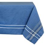 DII French Stripe Tabletop Collection Farmhouse Style Dining Table Linen Tablecloth, 60x84, Blue Chambray